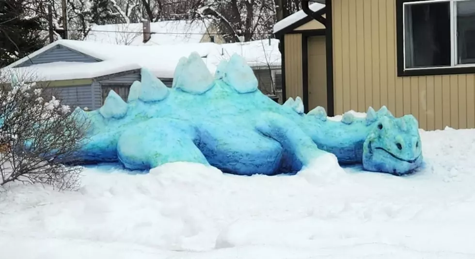 California Man Embraces First Minnesota Winter By Creating Huge &#8216;Snowasaurus&#8217;