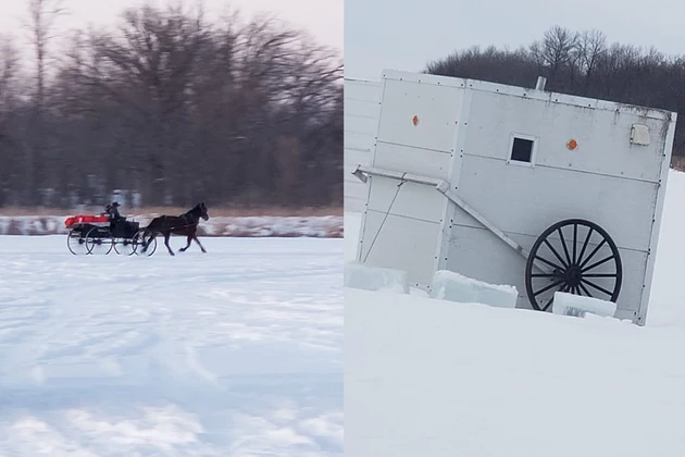 Check Out Photos Of How The Amish Ice Fish In Minnesota With Sweet Wagon House