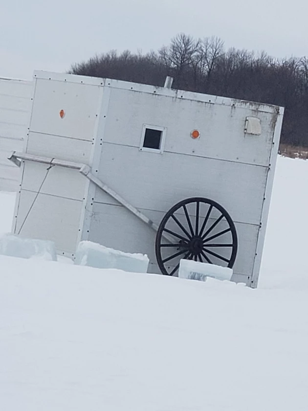 Amish Ice Fish With Homemade Wheelhouse In Minnesota
