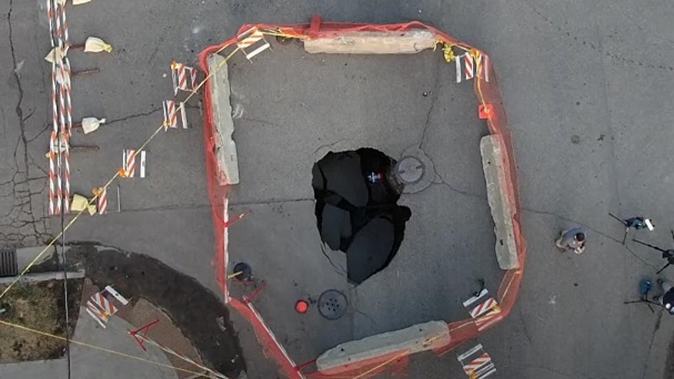 WATCH: Drone Video Of Massive Sinkhole That Developed On Minnesota Street