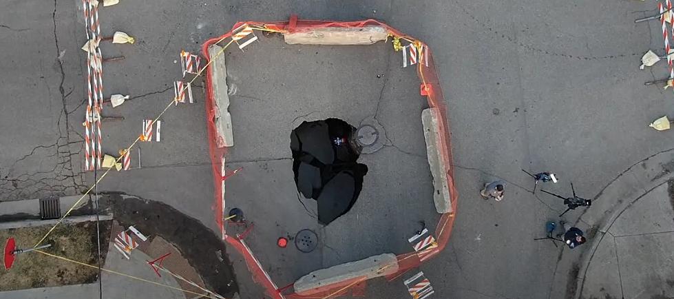 WATCH: Drone Video Of Massive Sinkhole That Developed On Minnesota Street