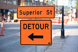 Duluth Utility Work To Force Detours On Portion Of E. Superior Street + Lakewalk