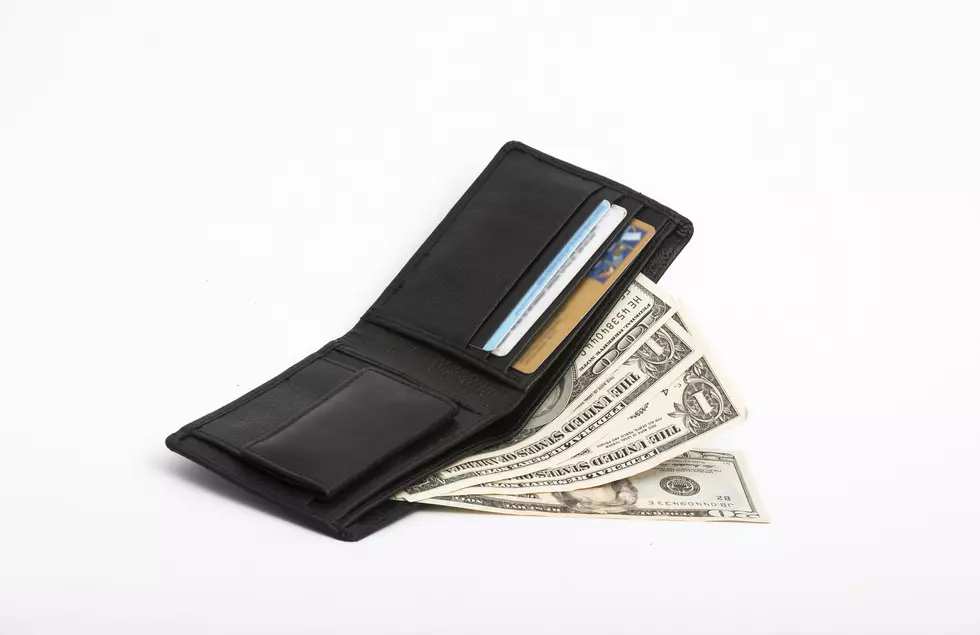 Leather Wallet with Money and credit cards.