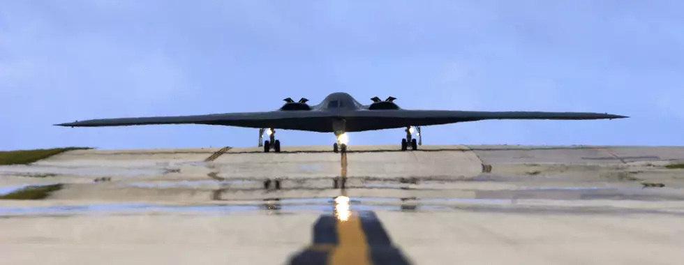 Stealth Bomber Taxis On Runway