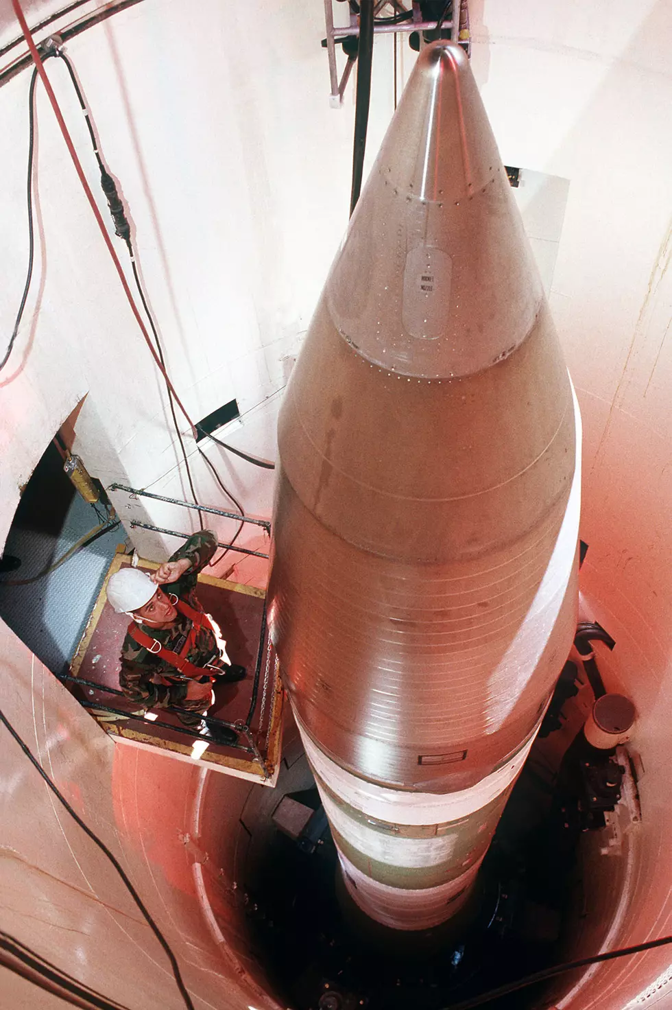 Sgt. Stephen M. Kravitsky inspects Minuteman III missile