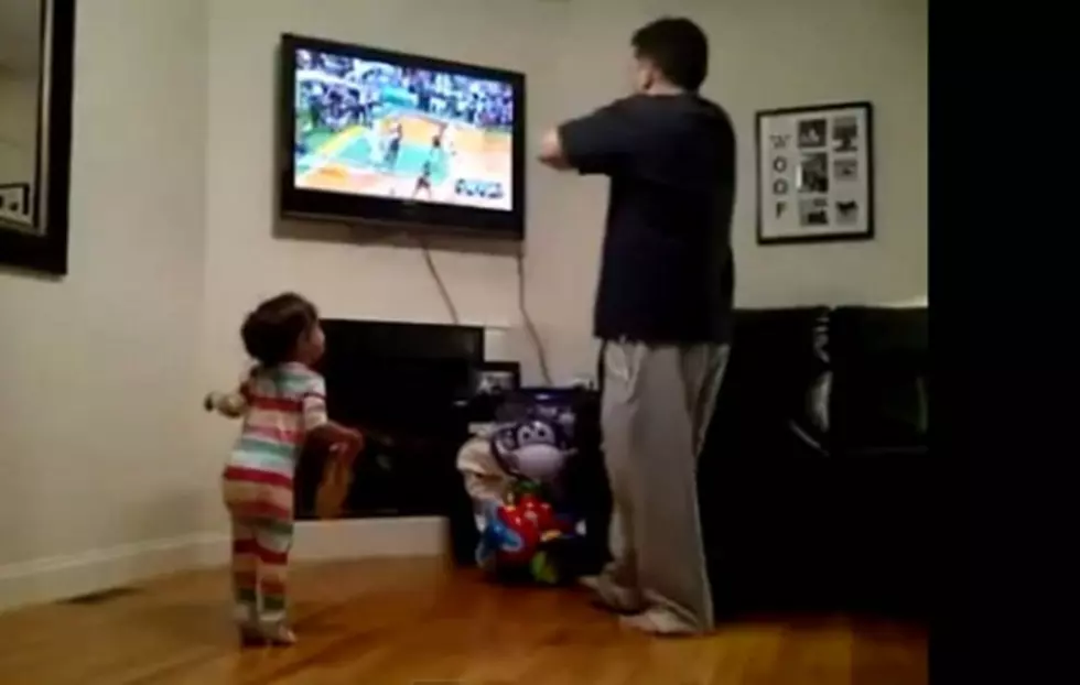 Adorable Little Girl Imitates her Father During NBA Playoffs &#8211; Must See! [VIDEO]