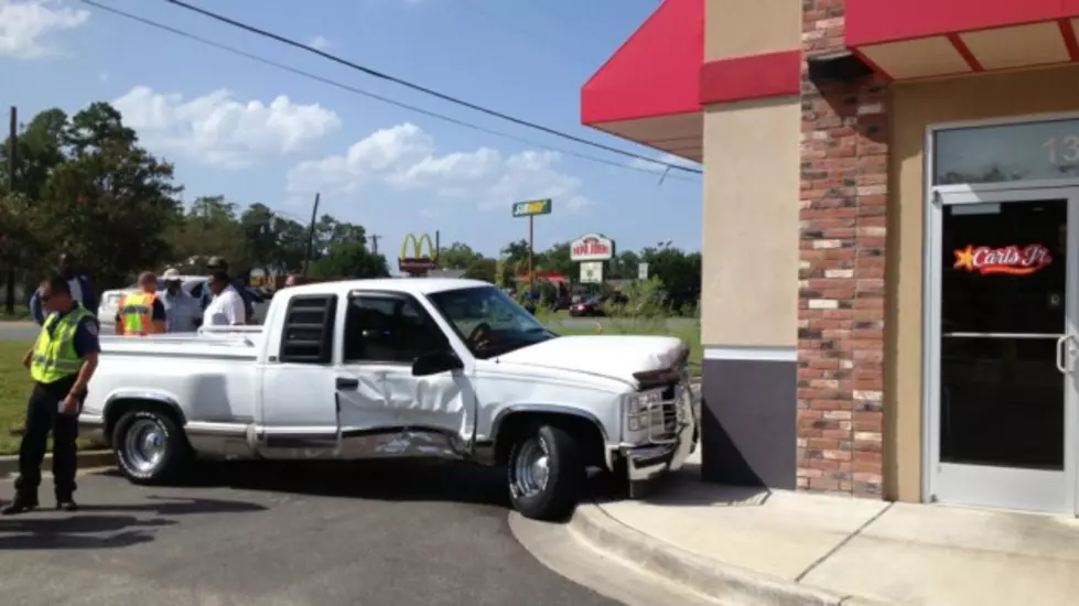 Truck Drives Through Lufkin Carl&#8217;s Jr.