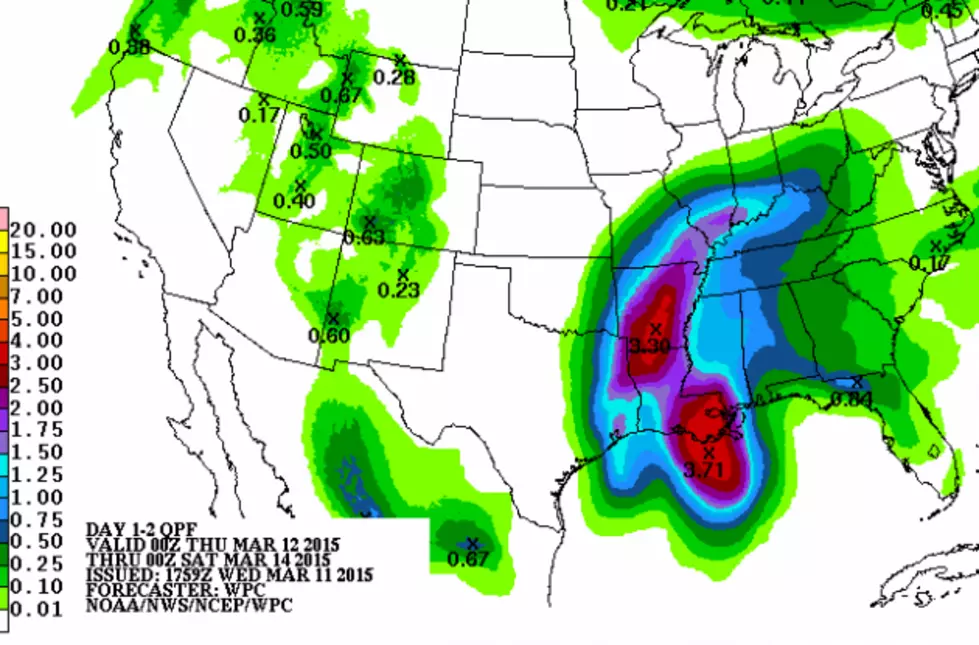 Flooding Rains Possible on Thursday for Deep East Texas