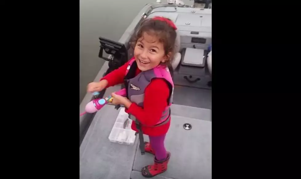 Little Girl Lands Big Bass on Barbie Rod & Reel