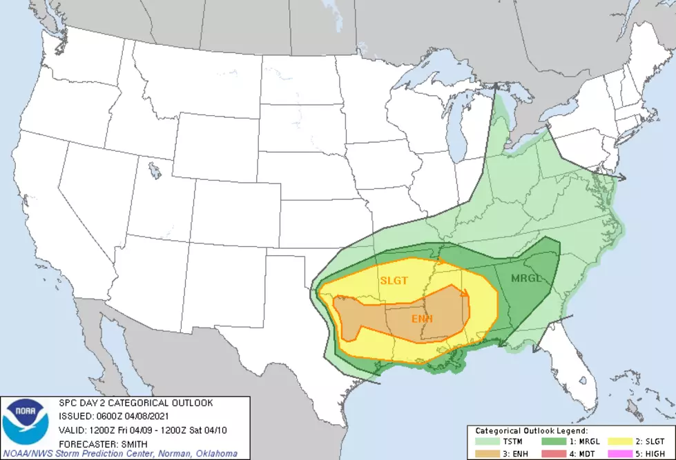 Severe Storms, Tornadoes Possible Friday