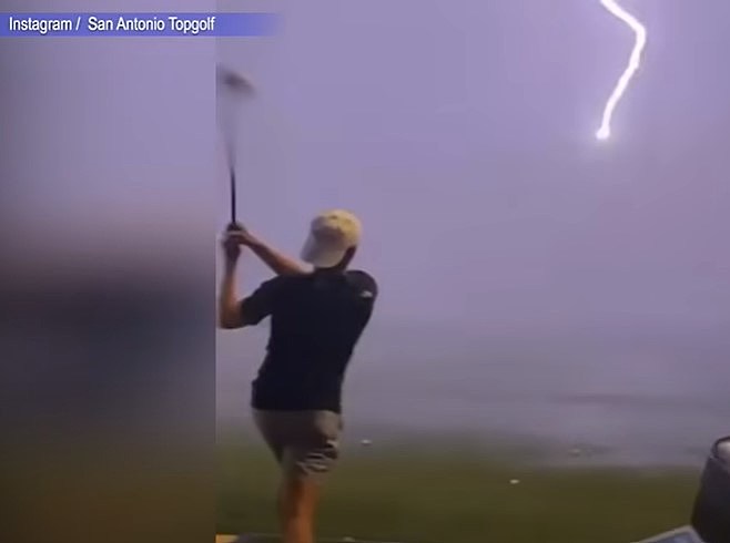 Texas Top Golf Shocker, Mans Golf Ball Zapped By Lightning