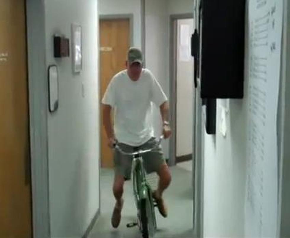 Jeff Rides Bike in Station… FAIL!