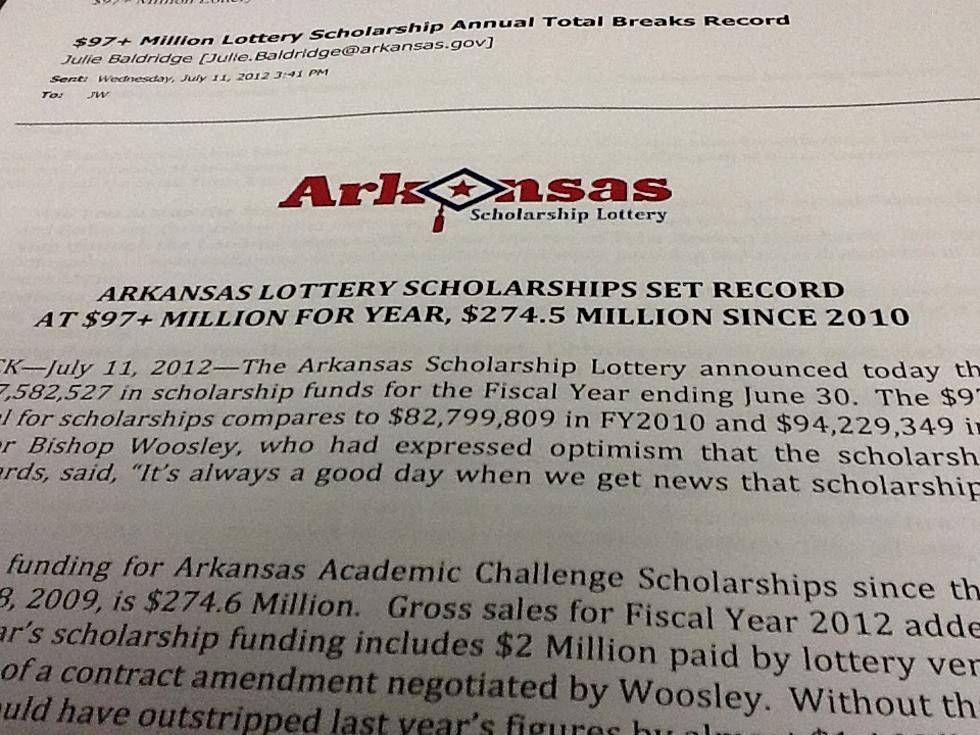 Arkansas Lottery Gives Big To Scholarships