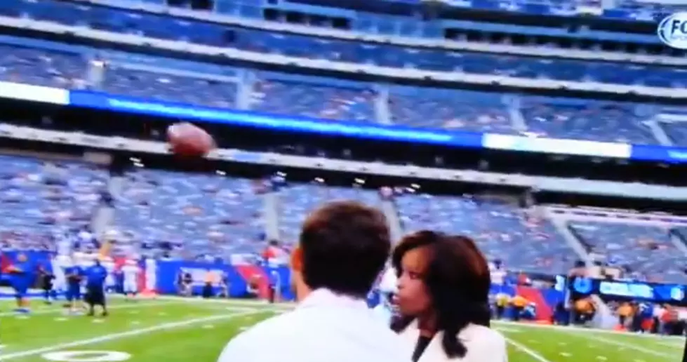 Fox Sideline Reporter Gets Hit With Football [VIDEO]