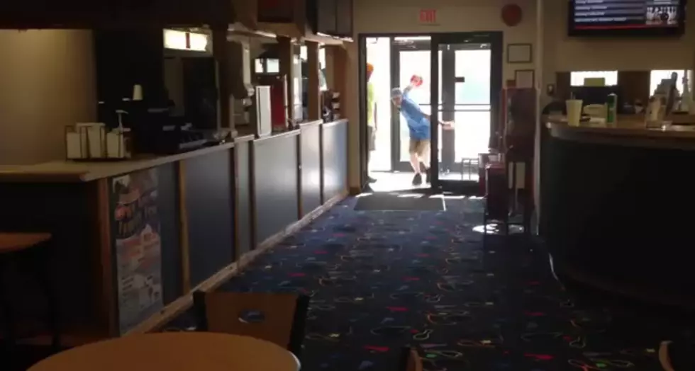 Guy Bowls a Strike From The Front Door! [VIDEO]