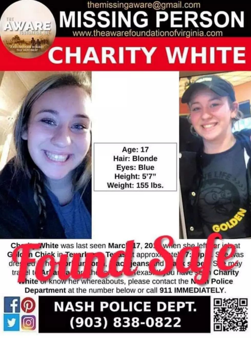 Missing Nash Girl Has Been Found Safe