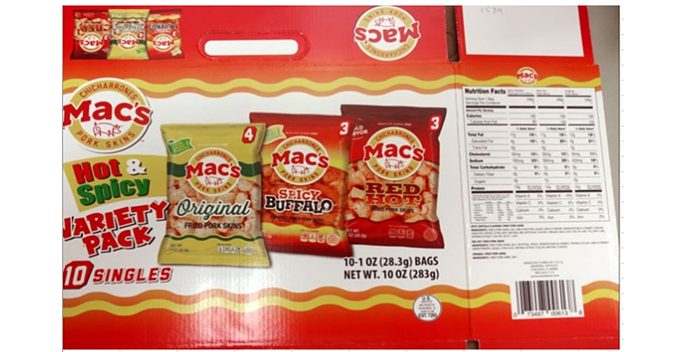 Mac&#8217;s Ready-To-Eat Pork Skin Products Recalled Due to Misbranding
