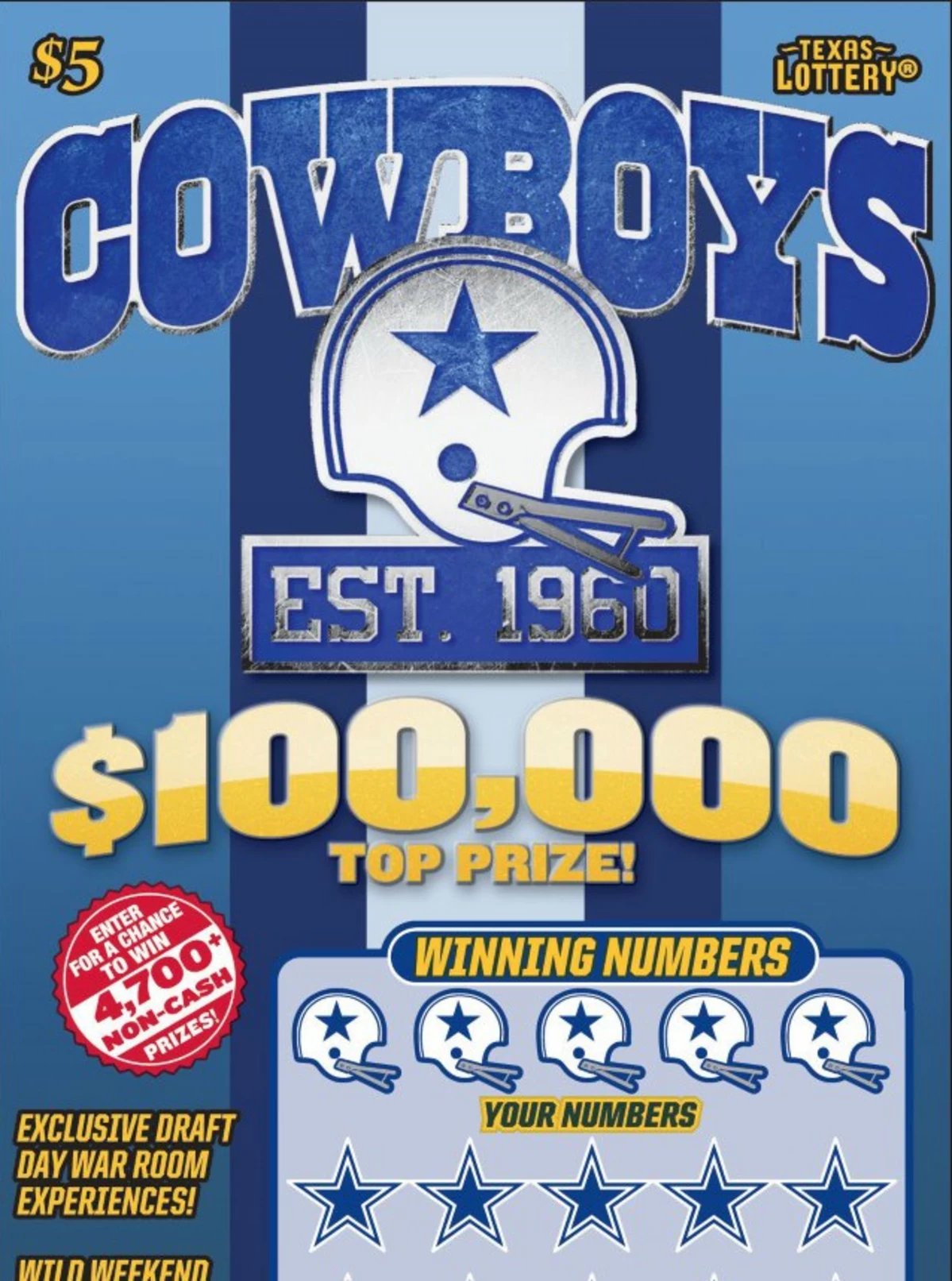 Newest Version Dallas Cowboys ScratchOff Tickets Available Now