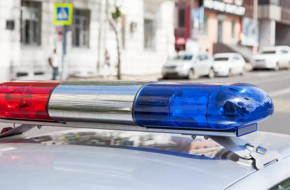 Close-up of the colorful lights on top of a russian police vehicle