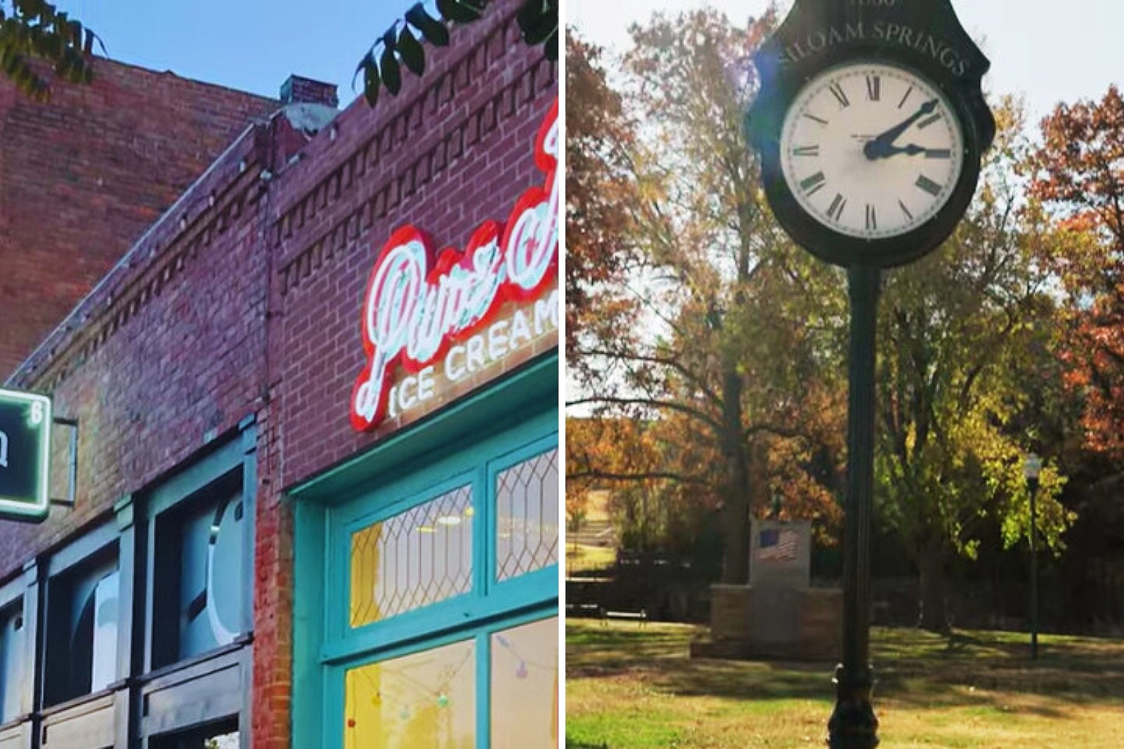 Named One Of 8 Best Small Towns In Arkansas To Retire In 2024   Attachment Clock And Ice Cream Shop 