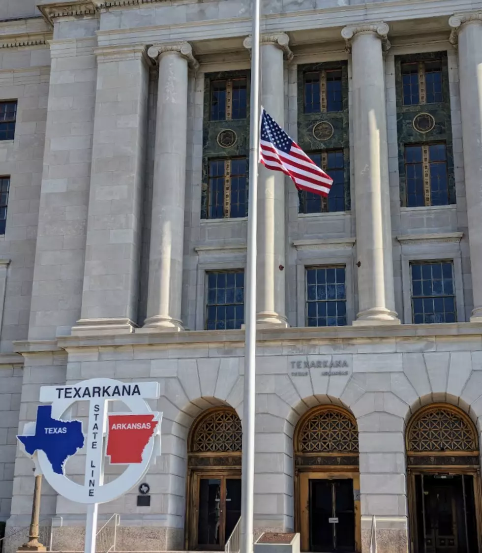 American Flag at half-staff - Federal Courthouse in Texarkana - JimWeaver