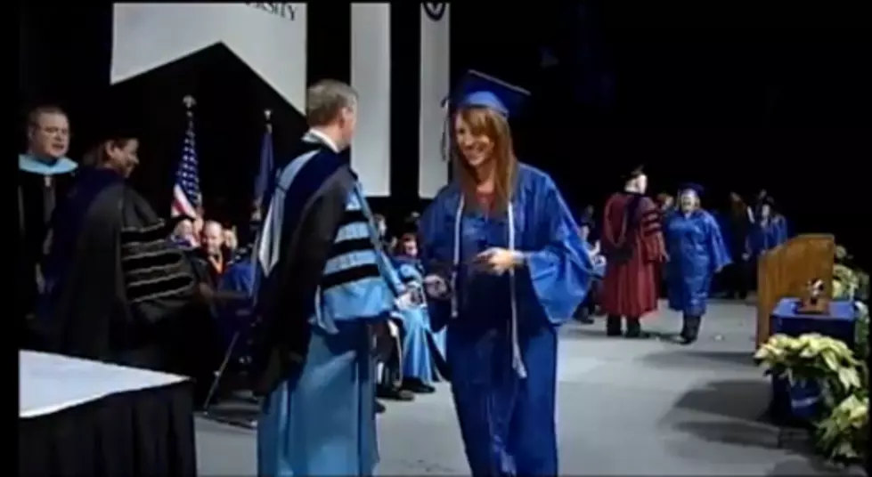 Girl Tricks Announcer at Graduation [VIDEO]