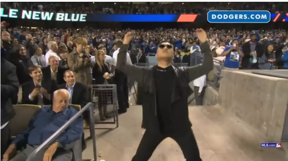 PSY Spotted at L.A. Dodger Game [VIDEO]