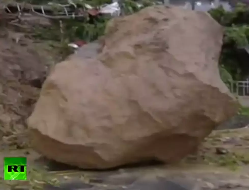 Watch this Boulder Nearly Crush a Car During Landslide [VIDEO]