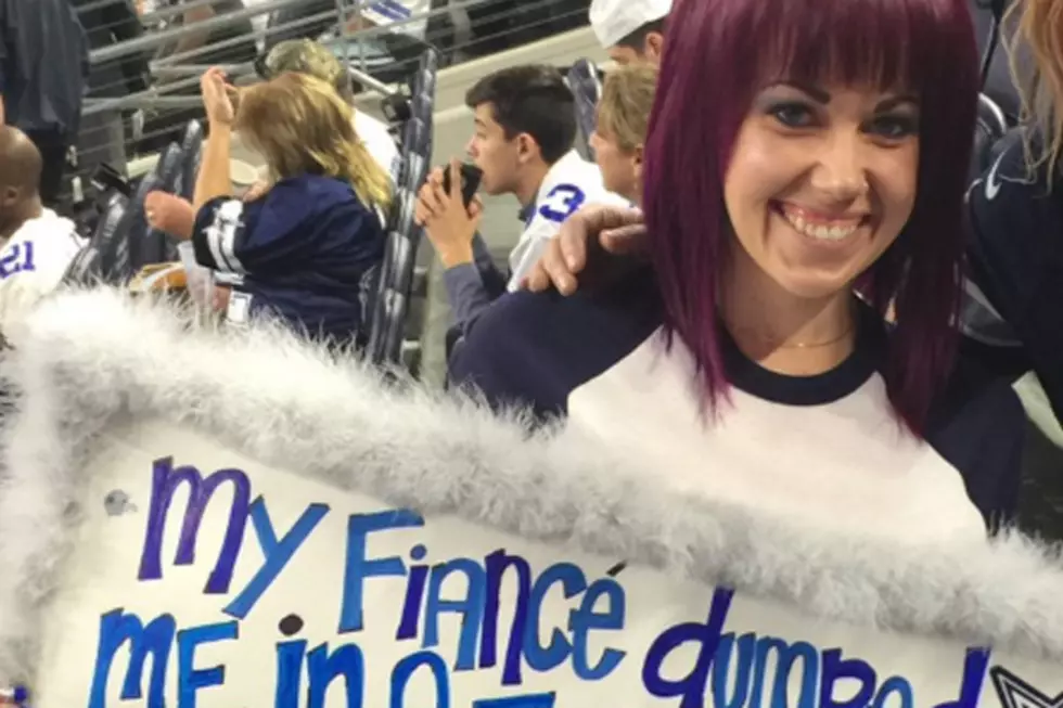 Cowboys Fan Dumped by Fiancé in a Text Before Christmas Gets Last Laugh With Viral Sign at Game