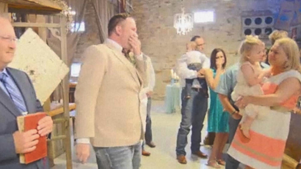 Texoma Groom Has Best Reaction Ever to Seeing His Bride Walk Down the Aisle