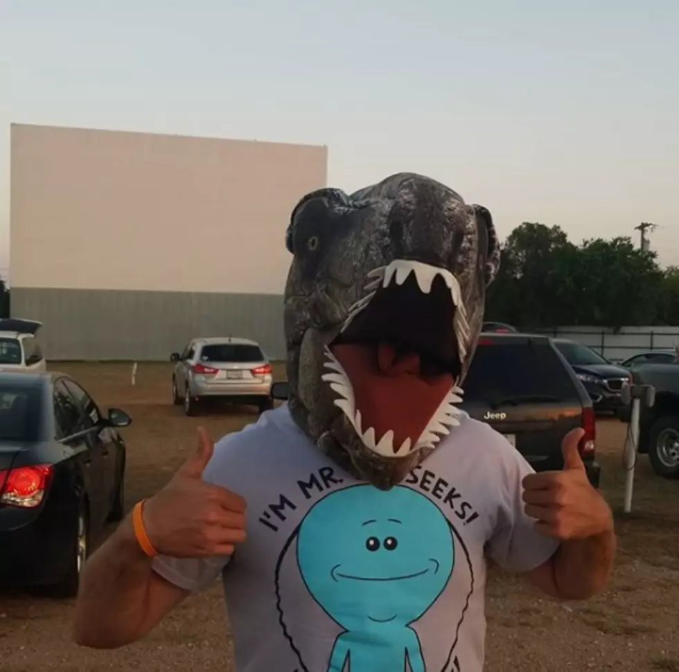 Eric the Intern Terrorizes Kids at the Drive-In With His T-Rex Mask [VIDEO]
