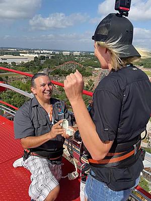 Couple Gets Engaged at the Top of Roller Coaster at Fiesta Texas