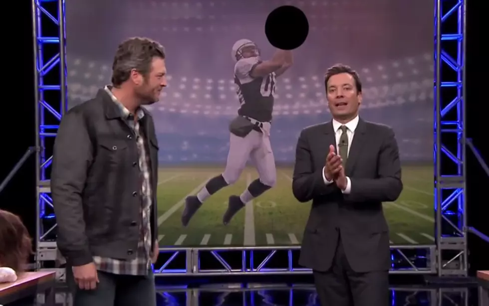 Blake Shelton and Jimmy Fallon Play Random Object Football