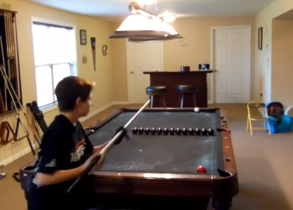 Kid Makes Amazing Pool Table Trick Shots [VIDEO]