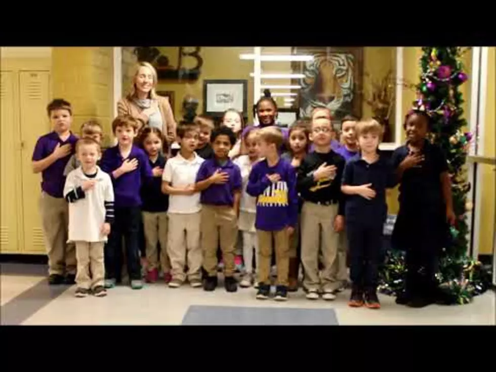 Check Out Mrs. Hudnall’s Kindergarten at Benton Lead us in Pledge