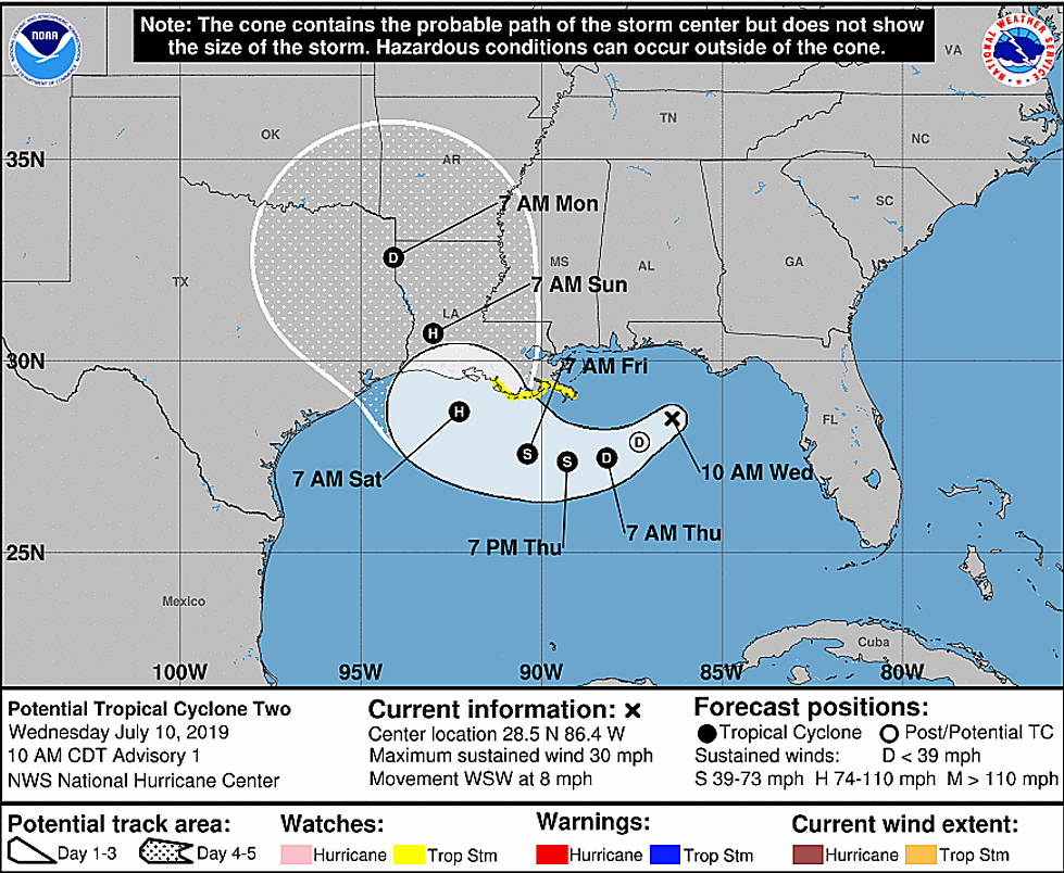 NHC Update Says Hurricane Barry Could Make Louisiana Landfall