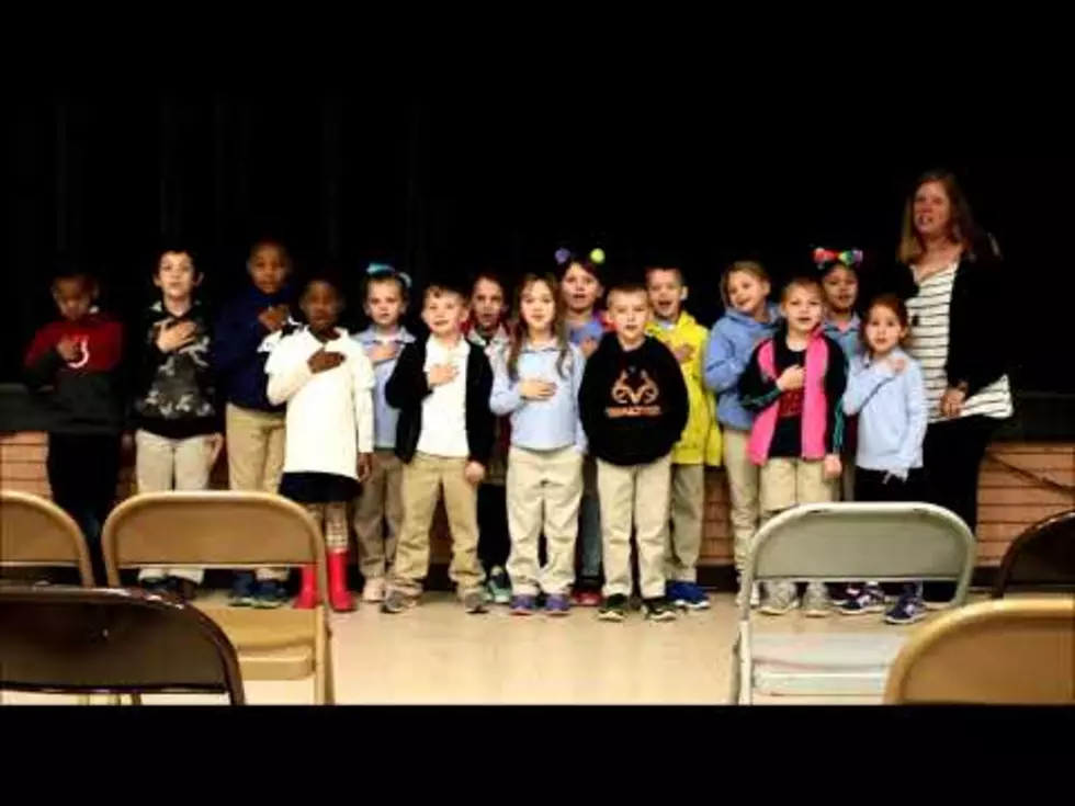 Video of Mrs. Mitchell’s 1st Grade at Timmons Leading Pledge