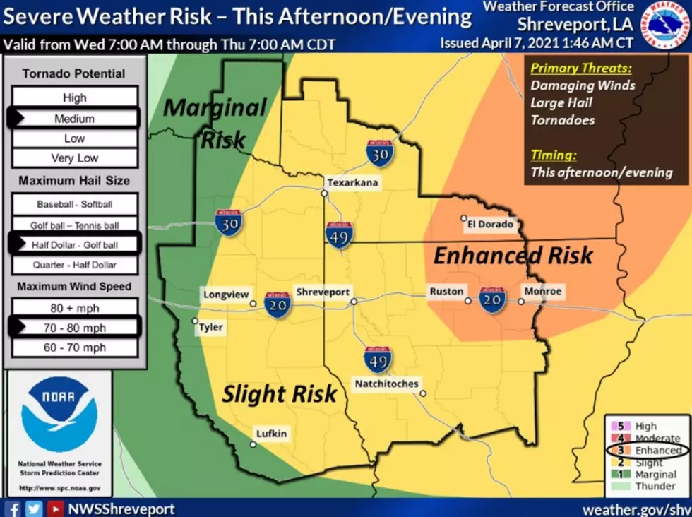 Chance For Severe Weather This Afternoon in NWLA