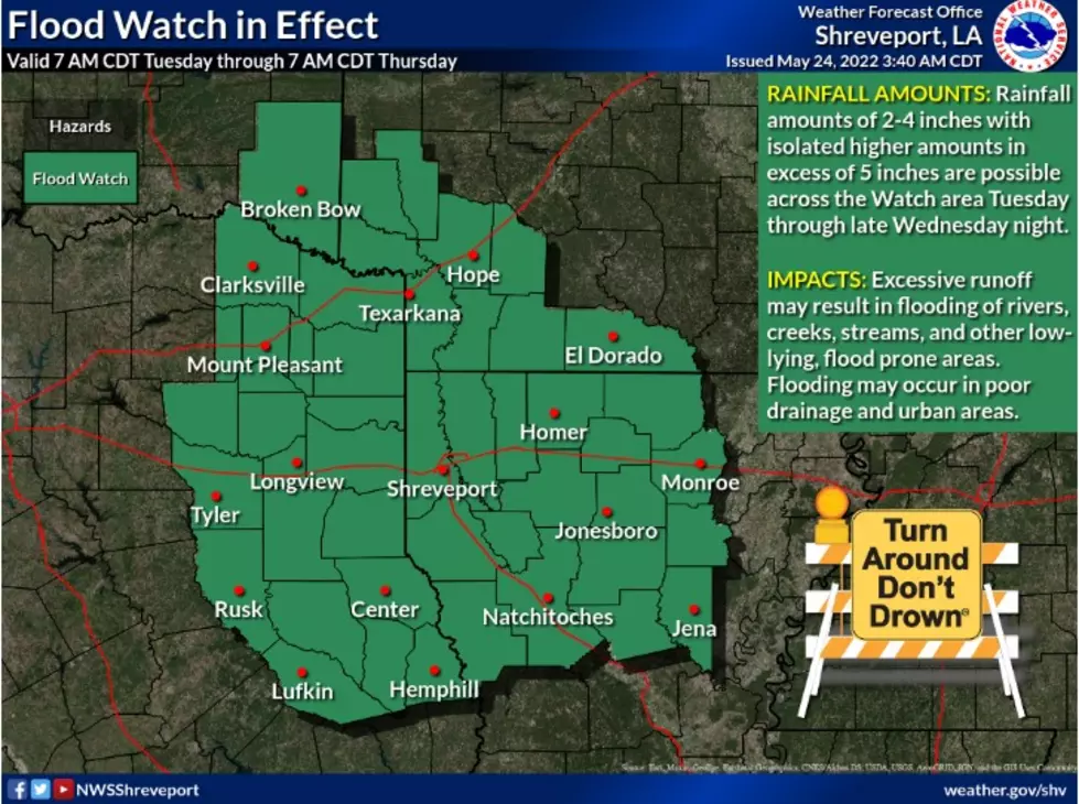 Threat of Heavy Rains Has Shreveport Under Flood Watch