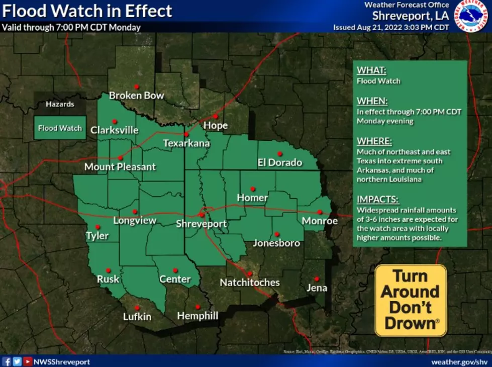 Flood Watch Issued For Shreveport With Possible Heavy Rain