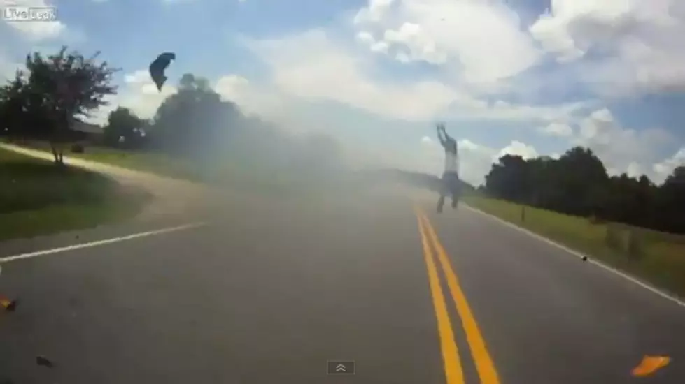 Motorcyclist Lives After Crazy Crash! [VIDEO]
