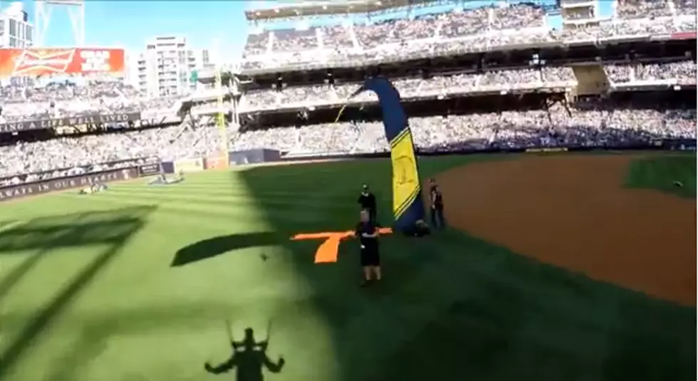 The Navy Parachute Team Jump at San Diego Padres Home Opener [VIDEO]