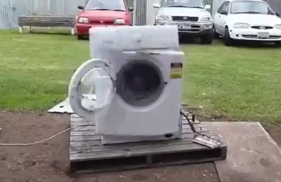 Guy Gets Really Bored, Completely Destroys Washing Machine [VIDEO]
