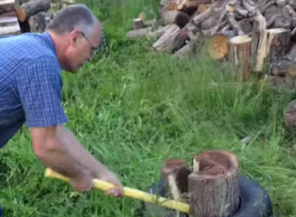 Easy-Going Dad Shares a Genius, Efficient Way to Chop Wood