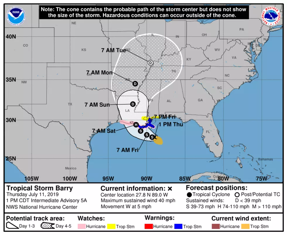 Tropical Storm Barry Could Impact ETX this Weekend