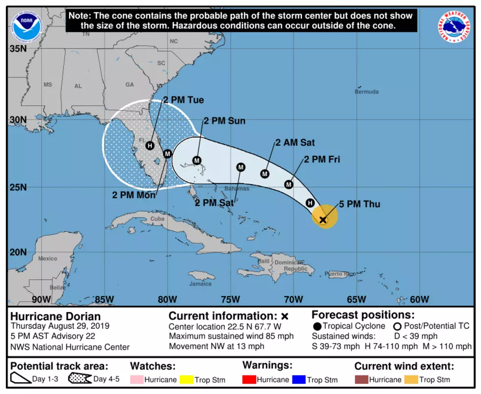 Hurricane Dorian Intensifies as it Heads Toward Florida