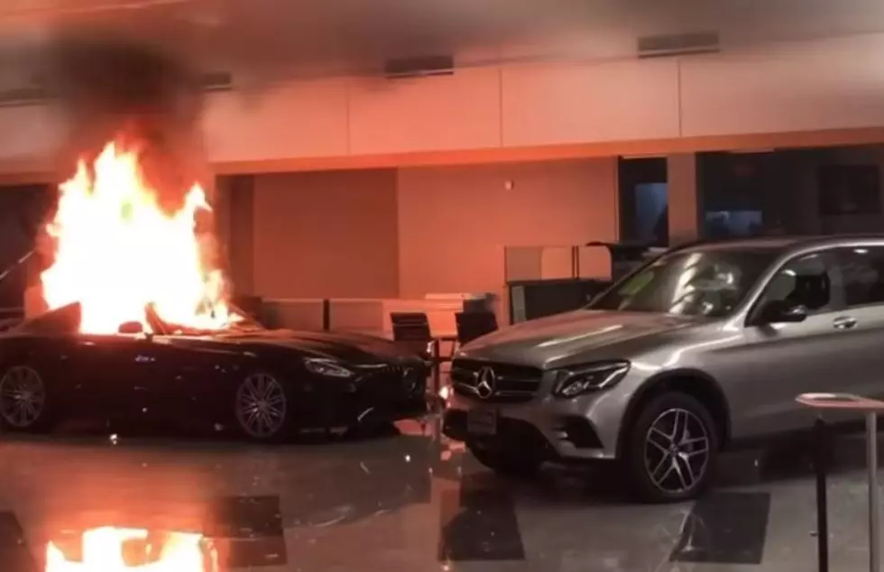 VIDEO: Luxury Vehicles Spray Painted, Set On Fire In Showroom