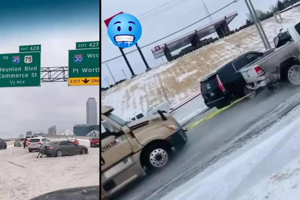 Multiple Videos Show Drivers Stranded in the Snow in Dallas, Texas
