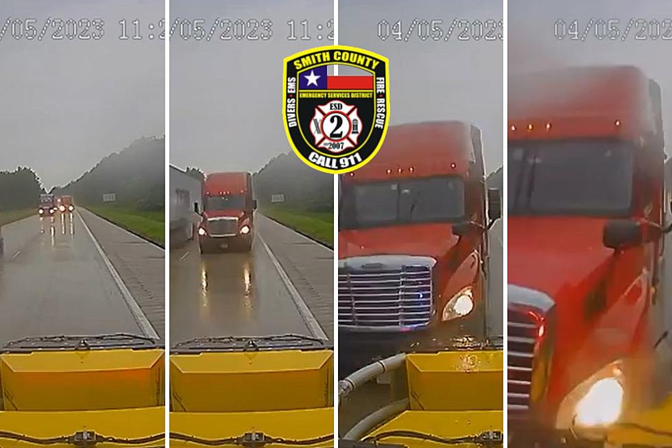 Scary Video Shows an 18 Wheeler Crash into a Smith County, Texas Firetruck