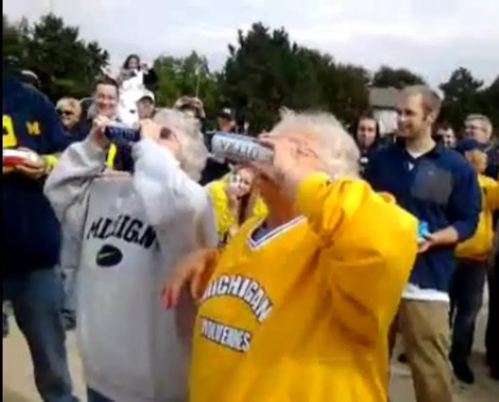 Grannies Shotgun Beers At A Michigan Football Game [VIDEO]
